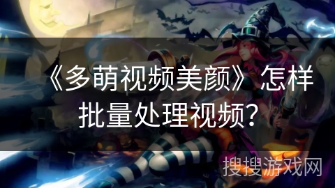 《多萌视频美颜》怎样批量处理视频？
