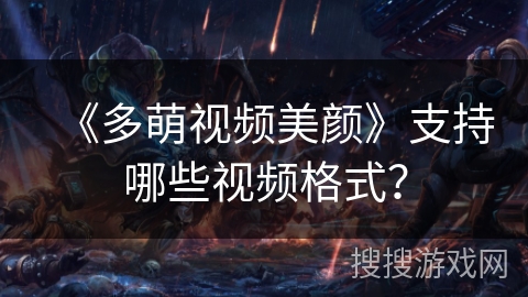 《多萌视频美颜》支持哪些视频格式? 《多萌视频美颜》支持哪些视频格式?