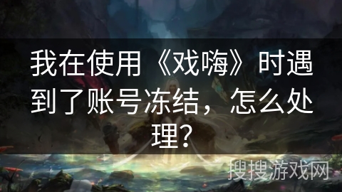我在使用《戏嗨》时遇到了账号冻结，怎么处理？