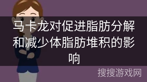 马卡龙对促进脂肪分解和减少体脂肪堆积的影响 马卡龙对促进脂肪分解和减少体脂肪堆积的影响