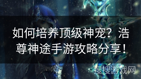 如何培养顶级神宠？浩尊神途手游攻略分享！