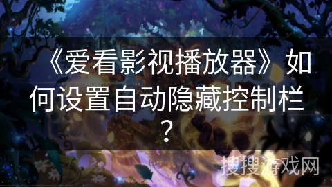 《爱看影视播放器》如何设置自动隐藏控制栏？