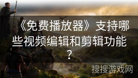 《免费播放器》支持哪些视频编辑和剪辑功能？