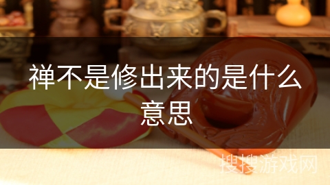 禅不是修出来的是什么意思