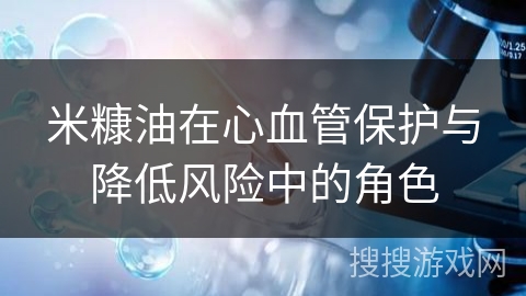 米糠油在心血管保护与降低风险中的角色