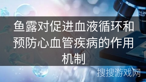 鱼露对促进血液循环和预防心血管疾病的作用机制 鱼露对促进血液循环和预防心血管疾病的作用机制