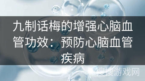 九制话梅的增强心脑血管功效：预防心脑血管疾病