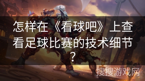 怎样在《看球吧》上查看足球比赛的技术细节？