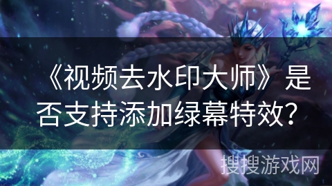 《视频去水印大师》是否支持添加绿幕特效？