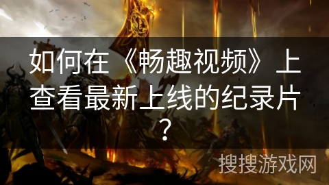 如何在《畅趣视频》上查看最新上线的纪录片？