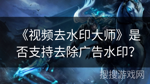 《视频去水印大师》是否支持去除广告水印? 《视频去水印大师》是否支持去除广告水印?