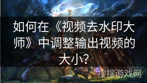 如何在《视频去水印大师》中调整输出视频的大小？