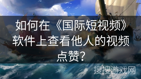 如何在《国际短视频》软件上查看他人的视频点赞？