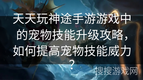 天天玩神途手游游戏中的宠物技能升级攻略,如何提高宠物技能威力? 天天玩神途手游游戏中的宠物技能升级攻略,如何提高宠物技能威力?
