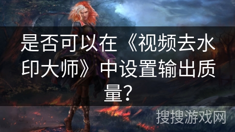 是否可以在《视频去水印大师》中设置输出质量？