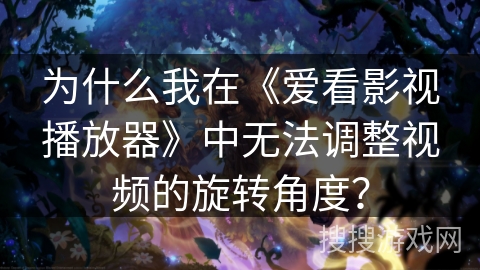 为什么我在《爱看影视播放器》中无法调整视频的旋转角度？