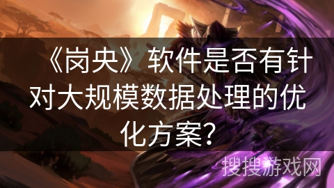 《岗央》软件是否有针对大规模数据处理的优化方案？