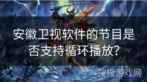 安徽卫视软件的节目是否支持循环播放？