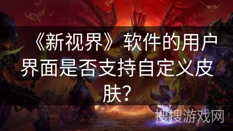 《新视界》软件的用户界面是否支持自定义皮肤？