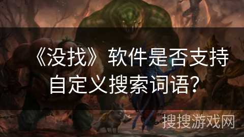 《没找》软件是否支持自定义搜索词语？