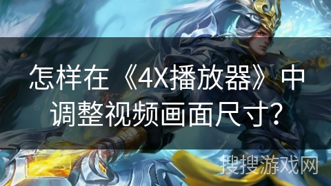 怎样在《4X播放器》中调整视频画面尺寸？