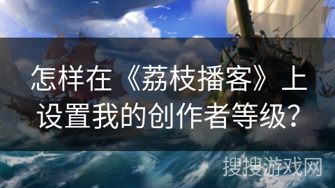 怎样在《荔枝播客》上设置我的创作者等级？