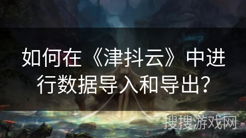 如何在《津抖云》中进行数据导入和导出？