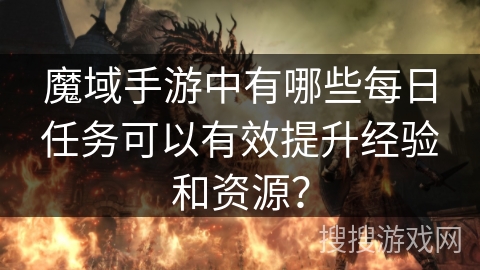 魔域手游中有哪些每日任务可以有效提升经验和资源？