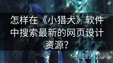 怎样在《小猎犬》软件中搜索最新的网页设计资源？