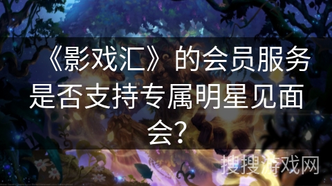 《影戏汇》的会员服务是否支持专属明星见面会？