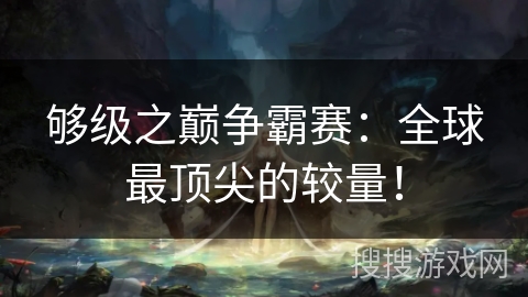 够级之巅争霸赛：全球最顶尖的较量！