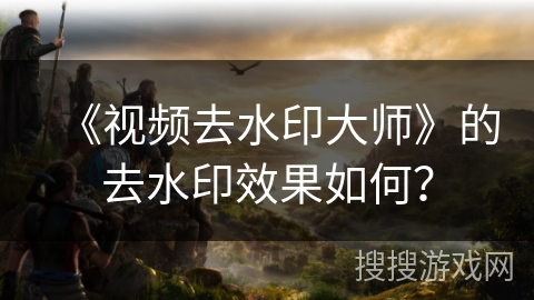 《视频去水印大师》的去水印效果如何？
