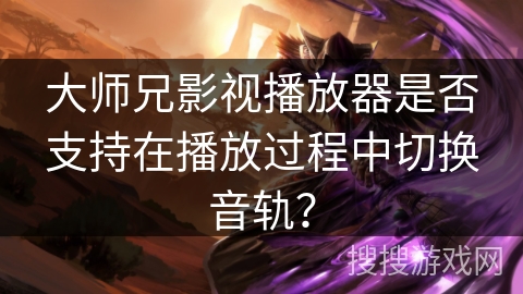 大师兄影视播放器是否支持在播放过程中切换音轨? 大师兄影视播放器是否支持在播放过程中切换音轨?