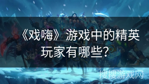 《戏嗨》游戏中的精英玩家有哪些？