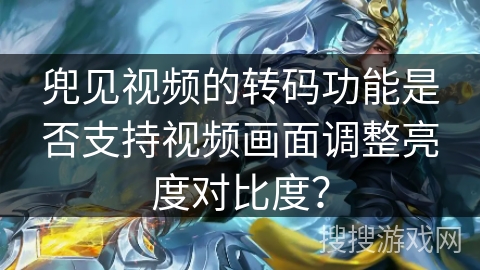 兜见视频的转码功能是否支持视频画面调整亮度对比度？