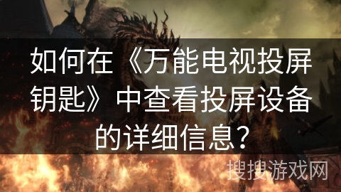如何在《万能电视投屏钥匙》中查看投屏设备的详细信息？