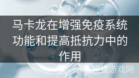 马卡龙在增强免疫系统功能和提高抵抗力中的作用