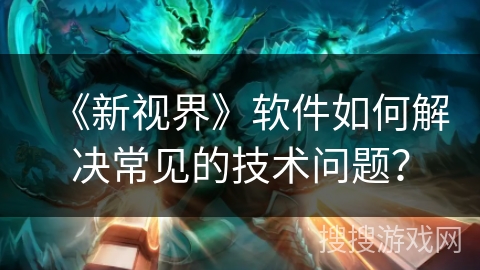 《新视界》软件如何解决常见的技术问题？