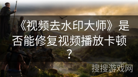《视频去水印大师》是否能修复视频播放卡顿？
