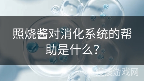 照烧酱对消化系统的帮助是什么？