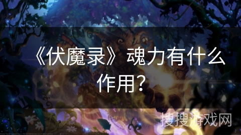 《伏魔录》魂力有什么作用？