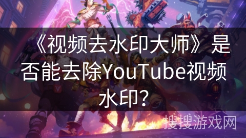 《视频去水印大师》是否能去除YouTube视频水印？
