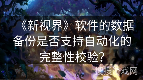 《新视界》软件的数据备份是否支持自动化的完整性校验？