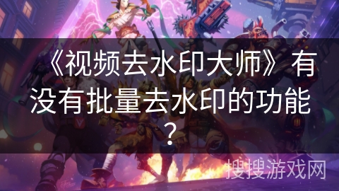 《视频去水印大师》有没有批量去水印的功能？