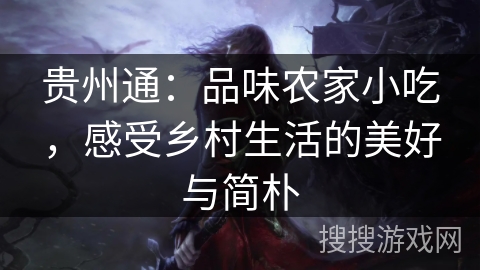 贵州通：品味农家小吃，感受乡村生活的美好与简朴