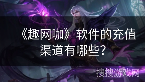 《趣网咖》软件的充值渠道有哪些？