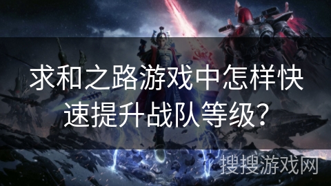 求和之路游戏中怎样快速提升战队等级？