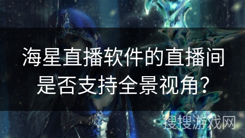 海星直播软件的直播间是否支持全景视角？