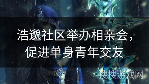 浩邈社区举办相亲会，促进单身青年交友