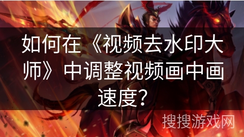 如何在《视频去水印大师》中调整视频画中画速度？